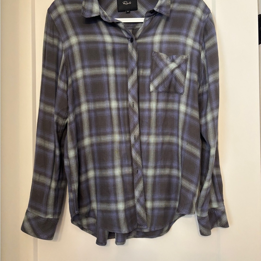 Rails Blue and Gray Plaid Shirt